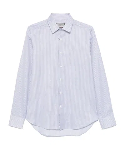 Canali Striped Shirt In White
