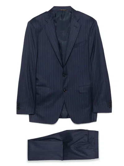 Canali Striped Suit In Blue