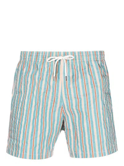Canali Striped Swimming Shorts In Blau