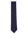 Canali Striped Tie In Blue