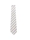 Canali Striped Tie In White