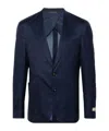 Canali Striped Wool-blend Blazer In Black
