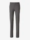 Canali Striped Tailored Trousers In Grey