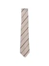 Canali Striped-pattern Tie In Brown