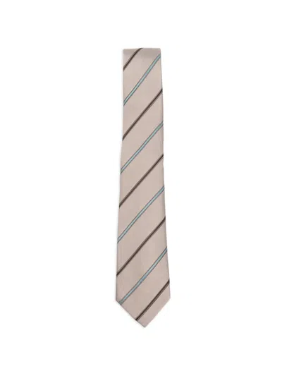 Canali Striped-pattern Tie In Brown