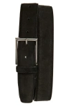 Canali Suede Belt In Black