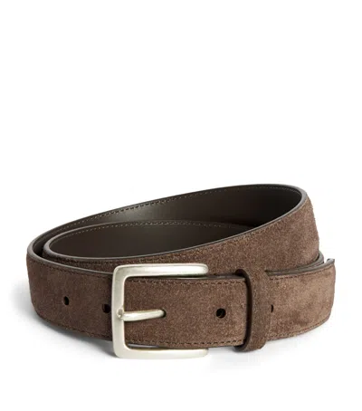 Canali Suede Belt In Brown