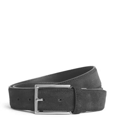 Canali Suede Belt In Navy