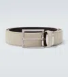 Canali 3.5cm Suede Belt In Neutral