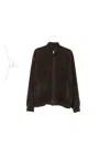 Canali Suede Bomber Jacket In Brown