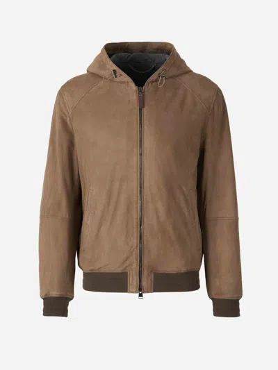 CANALI CANALI SUEDE HOODED JACKET