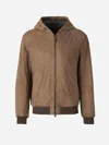 Canali Long-sleeved Casual Jacket In Brown