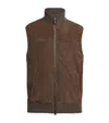 Canali Suede Knitted Gilet In Brown