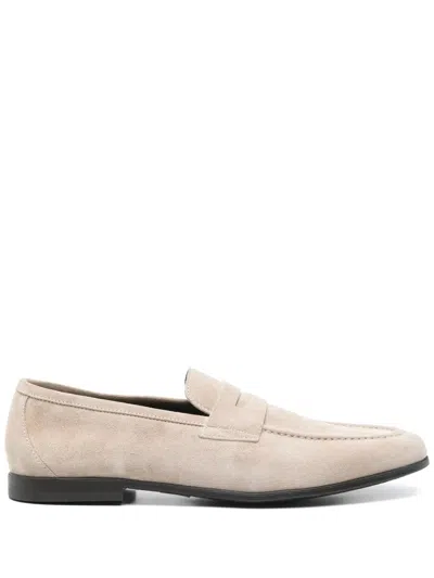 Canali Suede Loafers In Neutral