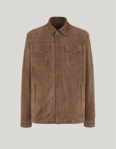 CANALI SUEDE OVERSHIRT IN BISCUIT