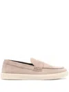 Canali Suede Slip-on Loafers In Nude