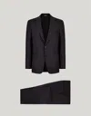 Canali Suit In Navy Blue Wool In Black