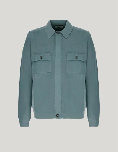 Canali Surchemise En Polycoton Vert In Brown