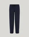 Canali Tapered Wool-flannel Drawstring Trousers In Blue