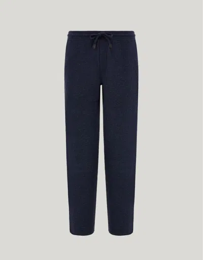 Canali Tapered Wool-flannel Drawstring Trousers In Blue