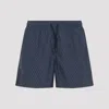 Canali Patterned Drawstring Swim Shorts In Blue