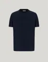 Canali T-shirt Bleu Marine En Coton In Blue