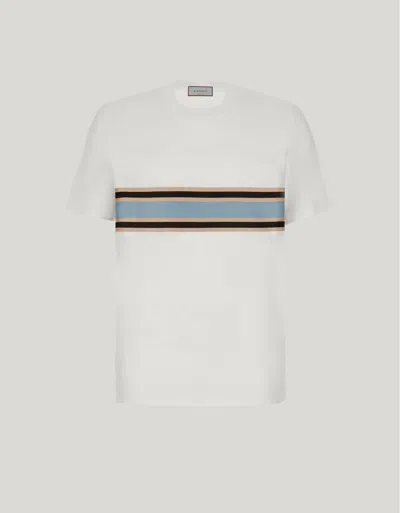 Canali T-shirt En Coton Blanc In White
