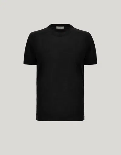 Canali T-shirt En Coton Noir In Black