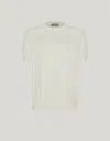 Canali White Microstructured Cotton T-shirt With Closed Hem In White