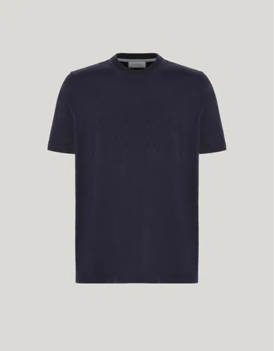 Canali T-shirt En Jersey De Coton Doux. Bleu Marine Foncé In Blue