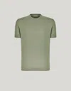 Canali T-shirt En Lin Vert Sauge In Gray