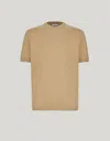 Canali T-shirt Ocre Et Blanc En Polycoton In Neutral