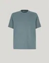 Canali T-shirt Vert Et Blanc En Polycoton In Green