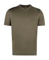 Canali T-shirt With Round Neck And Short Sleeves In Green