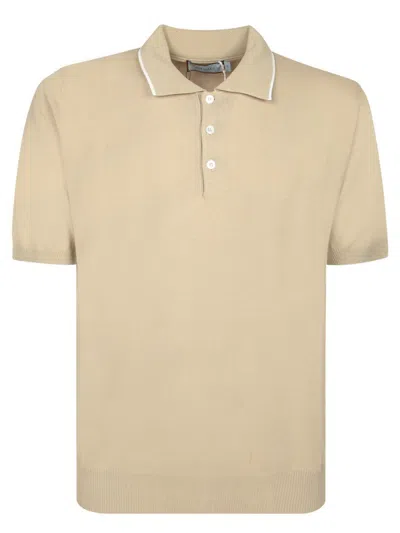 Canali Beige Cotton Polo Shirt In Neutral