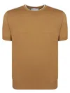 Canali Camel Cotton T-shirt In Sand