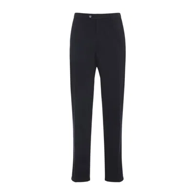 Canali Tailored Black Trousers With Cotton-elastane Blend