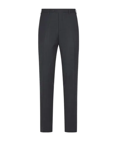 Canali Tailored-cut Wool Trousers In Black
