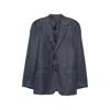 Canali Herringbone-pattern Notch-lapels Jacket In Blue
