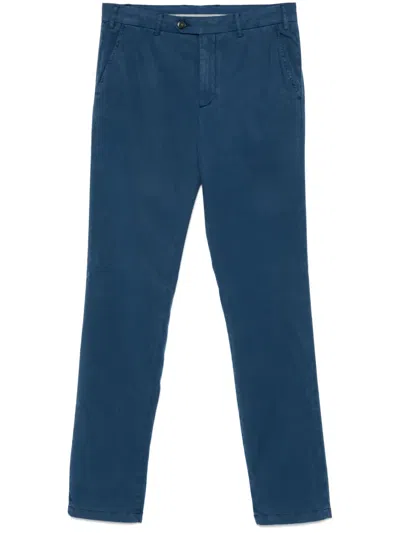 Canali Tapered Chinos In Blue