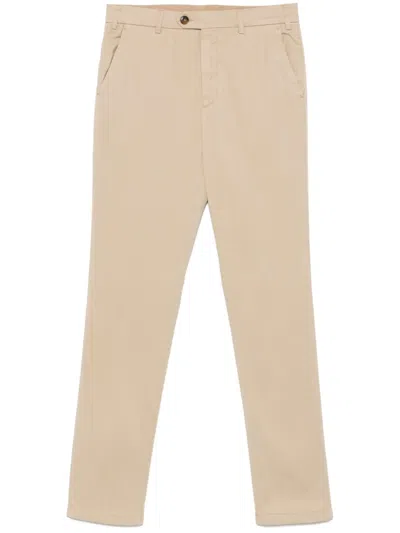 Canali Tapered Chinos In Neutrals