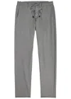 Canali Tapered-leg Stretch-wool Trousers In Gray