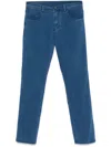 Canali Medium Blue Regular Fit Five-pocket Denim Pants In Blue
