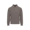 Canali Taupe Brown Wool Long Sleeves Suede Detail Polo In Brown