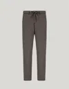 Canali Taupe Drawstring Chinos In Impeccabile Wool Flannel In Gray