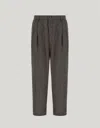 Canali Taupe Flannel Impeccabile Wool Chinos With Two Darts In Neutral