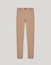 Canali Taupe Tapered Fit Comfort Cotton Microtwill Chinos In Nude