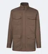 Canali Technical Field Jacket In Brown