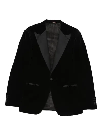 Canali Textured Blazer In Black