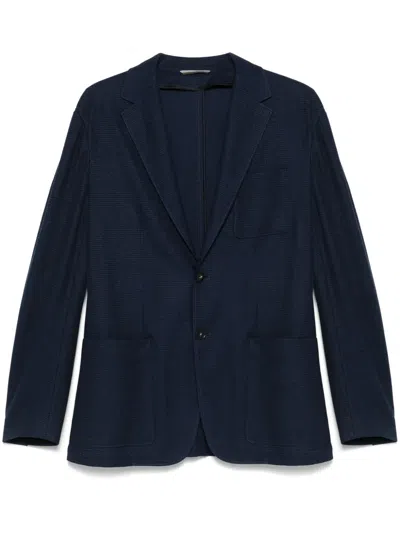 Canali Textured Blazer In Blue